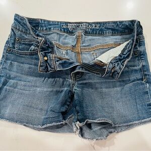 American Eagle Outfitters Distressed Blue Denim Cutoff Shorts
